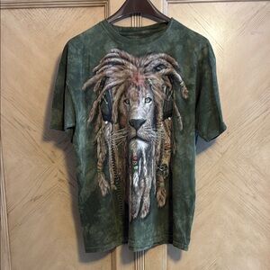 The Mountain Green Lion Dreadlock Short Sleeve Tee - L